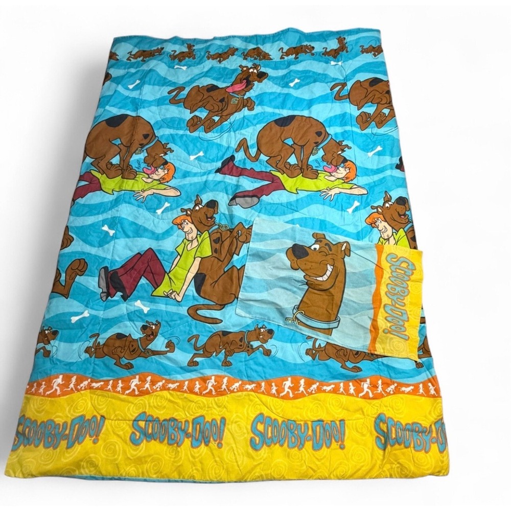 Vintage 1998 Scooby Doo Twin Comforter Pillowcase Shaggy Reversible USA